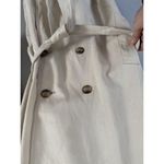 Madewell NWT Drapey Twill Belted Trench Coat Muted Stone Khaki Size Large Photo 7