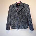 Caslon  Black Blue Tweed Blazer Jacket Womens 6 Fall Preppy Career Classic Photo 1
