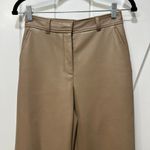 Babaton  Womens Faux Leather Pants 0 Wide Leg Straight Camel Chic High Rise Solid Photo 4