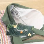 Blooming Jelly Womens Bikini Set Size L Green High Waist Tummy Control Knit Boho Coastal‎ Beach Photo 3