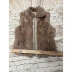 Twenty Twenty Vtg Rabbit Fur Leather Trim Vest Full Zip Taupe Tan Boho Festival Brown Size M Photo 8