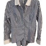 Katherine barclay white and blue striped shirt Size M Photo 0