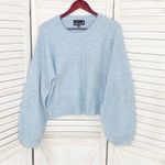 Anthropologie Broadway 38  Rhinestone Fringe Balloon Sleeve Sweater Blue XL‎ Photo 8