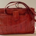 Vintage Victory Red Genuine Eel Skin Purse with Shoulder Straps Photo 2