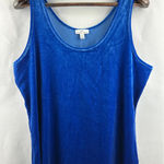 Women’s Shavonne Dorsey Royal Blue Velvet Tank Top Size XL Photo 0