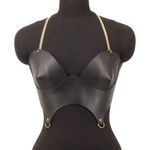 Women Punk Pu Leather Corset Top Black Corset Fashion Harness Photo 0
