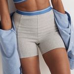 Madewell Knit Trimmed Biker Shorts Womens XS Heather Gray Athletic Athleisure Photo 3