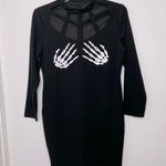 SheIn  Halloween Skeleton Hands Cutout Black Dress size 1XL Photo 0