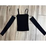 Alice + Olivia New! EVIA TANK WITH ARM WARMERS Black Sz Medium $330 Photo 6