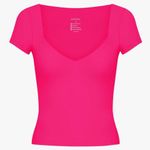 Women’s double lined short sleeve cropped T Shirt Size XXL Pink Photo 1