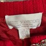 Petite Sophisticate Vintage Italian Merino Wool Red Fair Isle Nordic Cardigan Sweater Small Scandi Photo 1