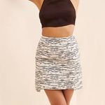 Anthropologie  Womens Bellevue My Way Mini Skirt Linen Blend White Black Small Photo 0