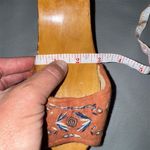 Handmade Vintage Hand Carved Wooden Women's Shoes with Embroidery Size 6 Photo 5