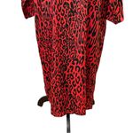 ZARA Woman Red Leopard Print Midi Dress Animal Print Long Sleeve XL Photo 7