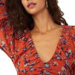 Free People Final Rose Blouse In Rust Combo Size XS NWT $98 Photo 1