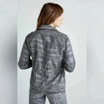 Lucky Brand Blue Grey Printed Camo Cropped Trench Coat Jacket Size Medium M Photo 6