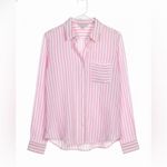 Victoria's Secret  Women’s Casual Classic Pink Striped Button Down Pajama Shirt Photo 1
