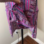 Lucky Brand Swimwear Cover Up Boho Aztec Pink Purple Sz Medium Photo 2