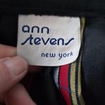 Vintage Ann Stevens 80s Black Faille Multicolored Satin Stripe Skirt Size 11/12 Photo 4