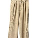 Reformation Mason Wide Leg Pants Trousers Tencel Lyocell Khaki Tan 6 Short Photo 0