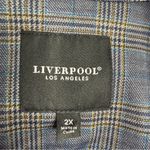 NWT Stitch Fix Liverpool Boyfriend Blazer In Navy/Khaki Plaid Stretchy Size 2X Blue Photo 3