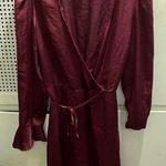 Xhilaration Xhilration LG maroon satin short tie Empire waist dress Photo 0