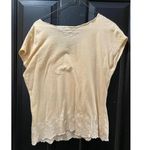 Sundance  Yellow Embroidered Casual Crop-Top Size Medium Photo 3