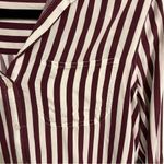 Velvet Heart  Rayon Striped Button Down Blouse, Soft Rose & White, Size M Photo 3