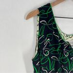 Peter Nygard  Silk Green Navy Sleeveless Scribble Printed Women's Tank Top‎ 12 Photo 2