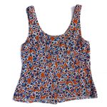 MINKPINK Coral & Blue Floral Pattern Sleeveless Cotton Blend Top Photo 2