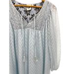 Anthropologie  One September Carraroe Peasant Boho Embroidered Dress M Blue Photo 1