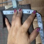 Women’s boutique Essentials Gray and Red Checkered Pants size 10 Brown Photo 2