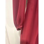 Krissa Burgundy Maxi Dress Ruffle Long Sleeve V Photo 3