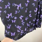 Catherines NWT Butterfly Button Down Shirt 3X Roll Tab Sleeve Lightweight Boho Photo 1