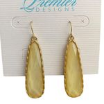 Premier Designs NWT  Yellow Shimmer Long Drop Earrings Photo 0