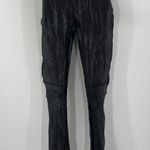 Spanx SPANK Faux Leather Leggings Extra Small Moto Black Shimmer Vegan Textured Photo 2