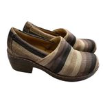 B.O.C. Women's Nadiyya Striped Clogs Comfort Slip On Wood Heel Boho Size 7.5 Brown Photo 1