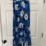 Gill‎ Floral Palazzo Pants Blue White Flower Print Wide Leg Bohemian Flowy Size XS Photo 1