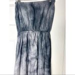 Urban Outfitters Renewal UO Grey Blue Tie Dye Linen Strapless Maxi Dress Size Medium Photo 3