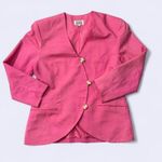 Vintage 1980s Hot Pink Blazer with Gold Pearl Buttons – Size XL Photo 0