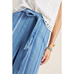 Anthropologie By  XS Blue Linen Blend Laguna Cropped Wide Leg Pant Lagen Beach Photo 1