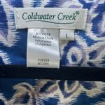 Coldwater Creek Women’s Jacket Large Blue White Moonlight Floral Full Zip Boho Photo 7