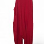 Women's XL Red Wide Leg Jumpsuit Baggy Hot Shot Strappy Photo 0