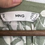 Mango MNG  Leaf Print Shirt‎ Dress Green Size 10 Photo 4