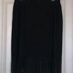 Black Beaded Skirt Midi Skirt Size L Photo 0