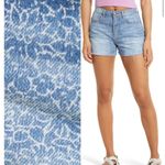 BP. HIGH WAISTED Floral All Over Print Denim MOM SHORTS Size 23 NWT Blue Photo 1