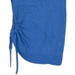 ZARA Sleeveless Side Key Hole Tie Ruched Ribbed Tank Top Crop Tank Top S Blue Photo 4