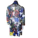 Ali Miles Colorful Floral Kimono Jacket (L) Red Size L Photo 3