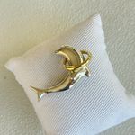Tiffany & Co. Authentic Rare 18k Gold 925 Silver Dolphin Hoop Brooch Pin Photo 8