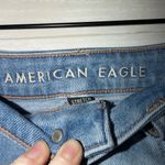 American Eagle  High Rise Distressed Mom Jeans Raw Hem Stretch size 6 Photo 2